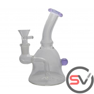 BENT NECK GUMDROP GLASS WATER PIPE 6inch